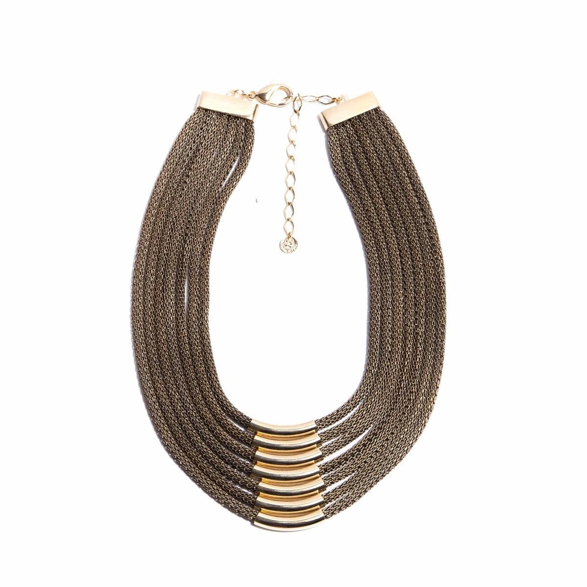 Mãos da Terra Mesh Aluminium Golden Necklace
