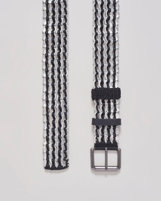 Bottletop Kibe Belt - Silver/Black - Lachesis London