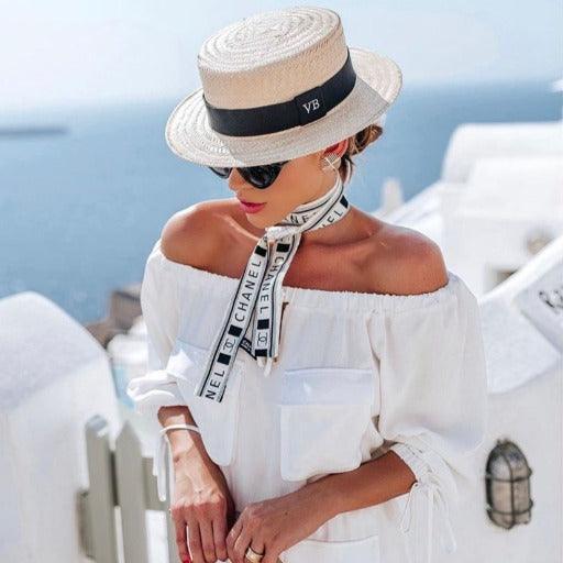 Lachesis by Malu Pires Boater Carnaúba Straw Hat - Medium Brim - Lachesis London