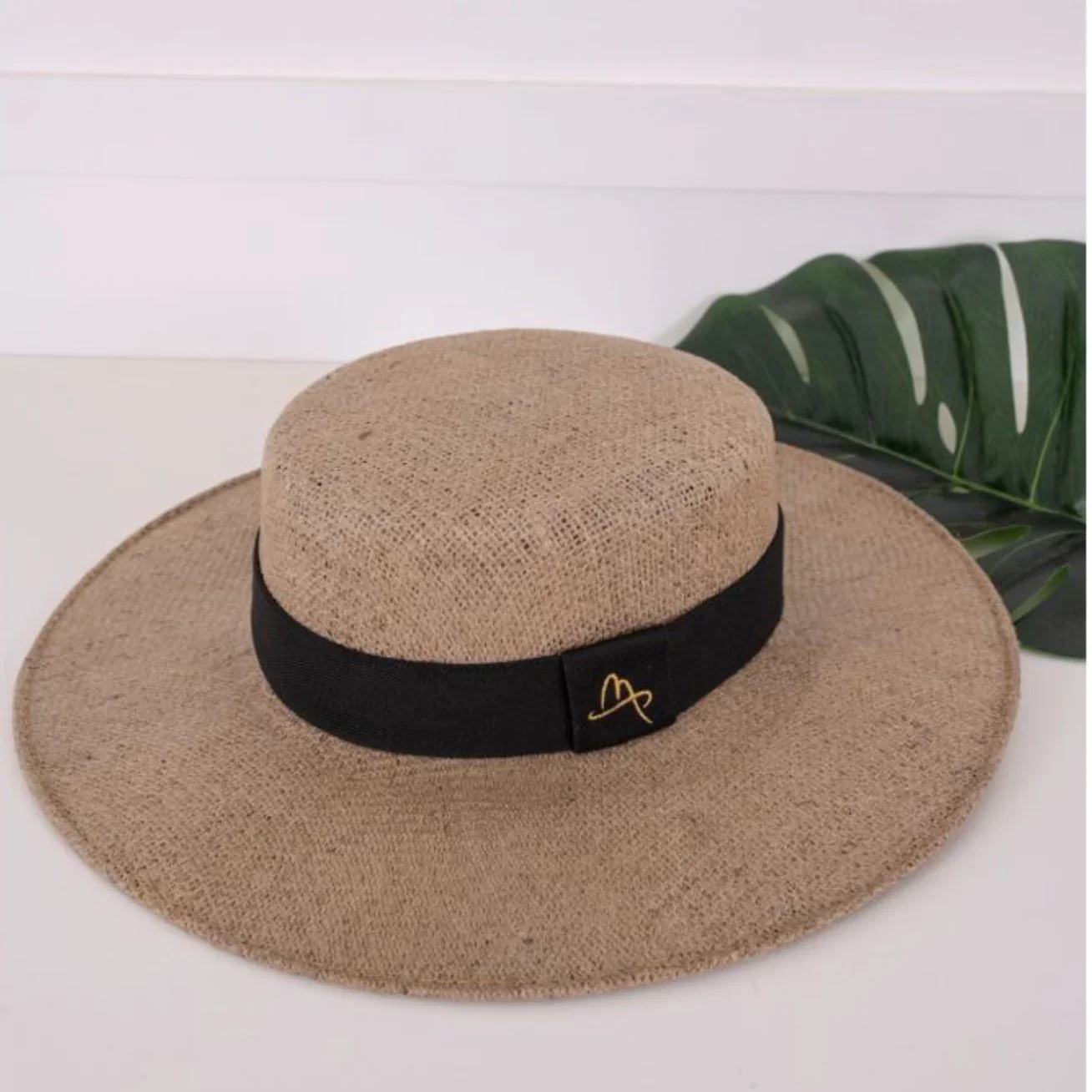 Lachesis by Malu Pires Boater Style Jute Hat - Large Brim - Lachesis London