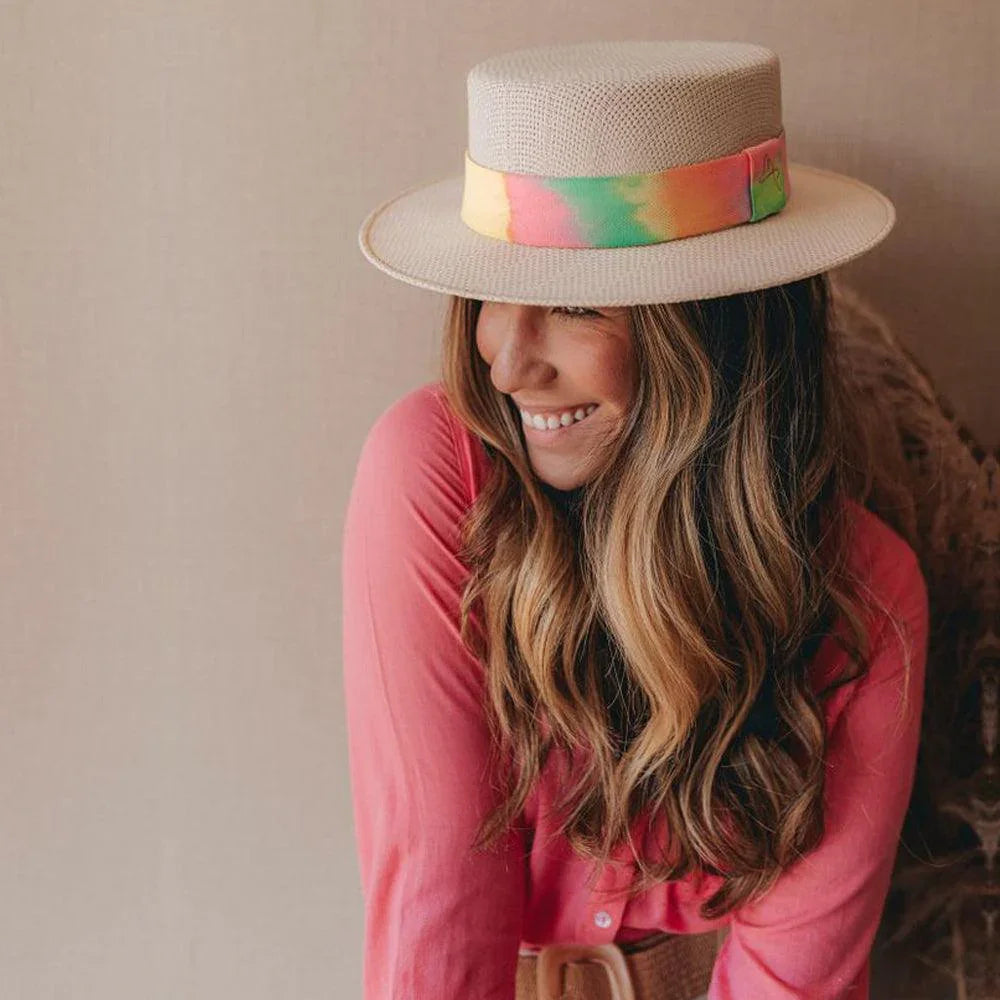 Lachesis by Malu Pires Boater Style Off White Hat - Medium Brim - Lachesis London