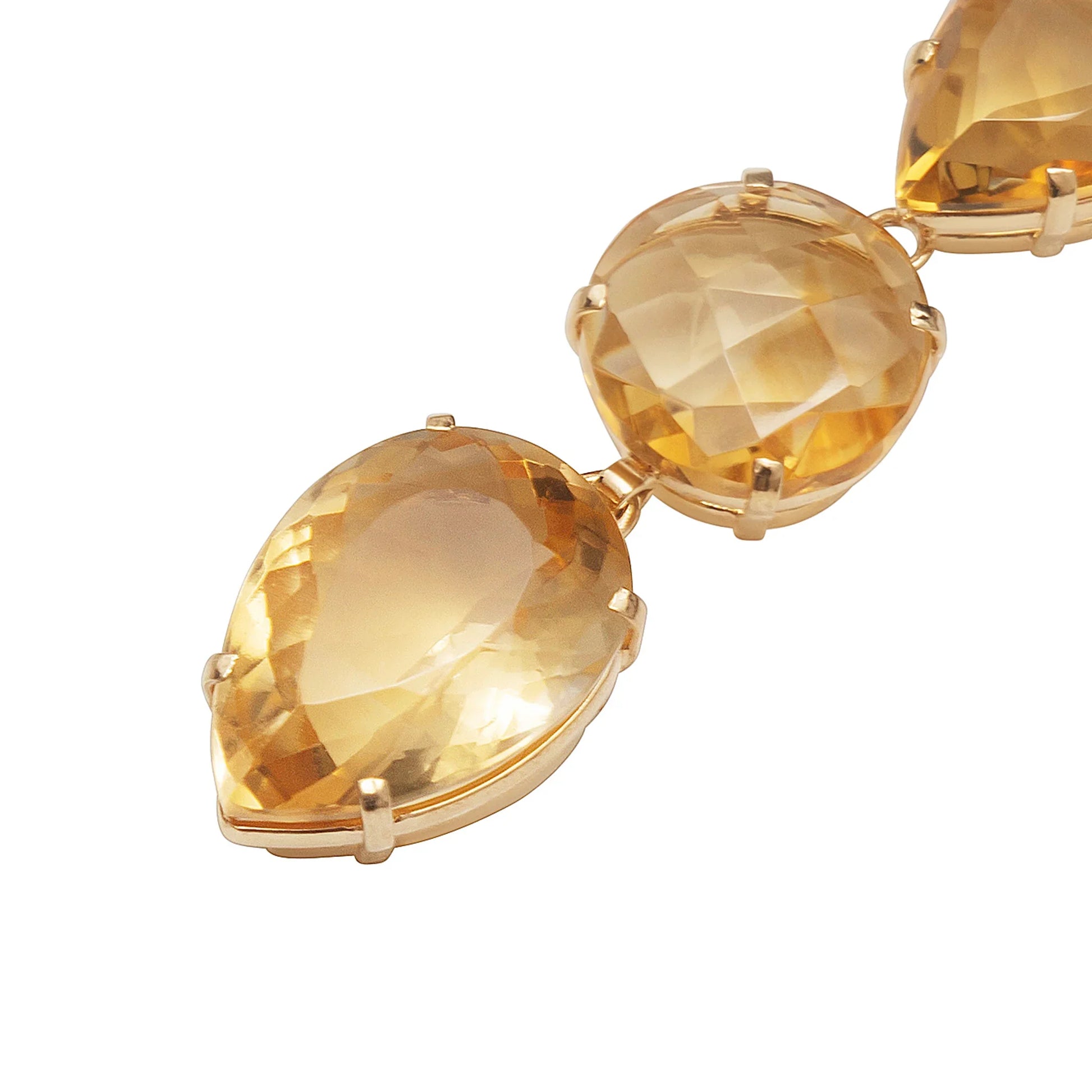 Lachesis Citrine Triad Gold Torque Necklace - Cinque - Lachesis London