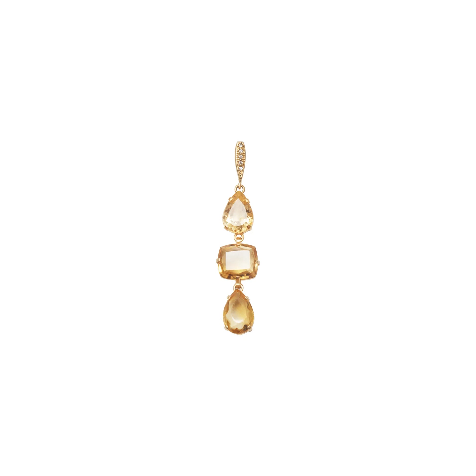 Lachesis Citrine Triad Gold Torque Necklace - Quattro - Lachesis London
