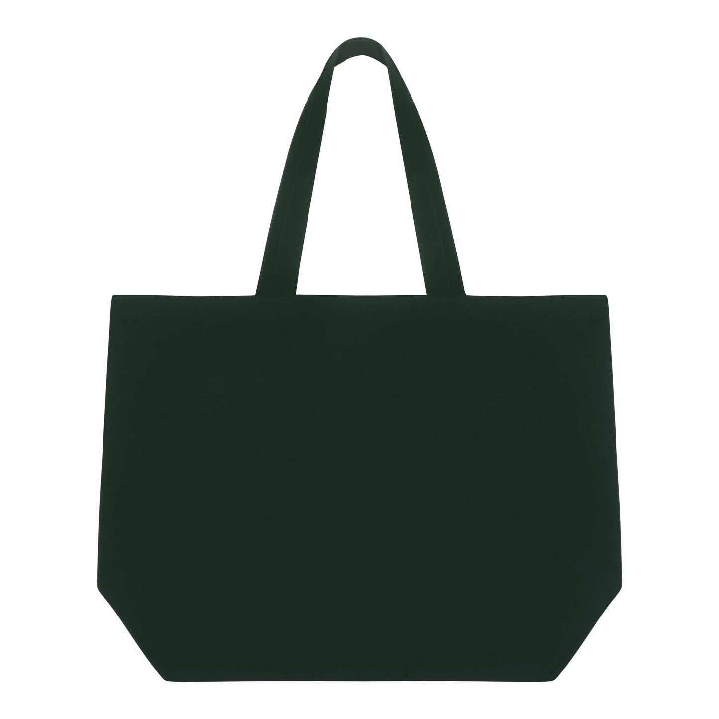 Black eco tote bag with wide handles on a white background