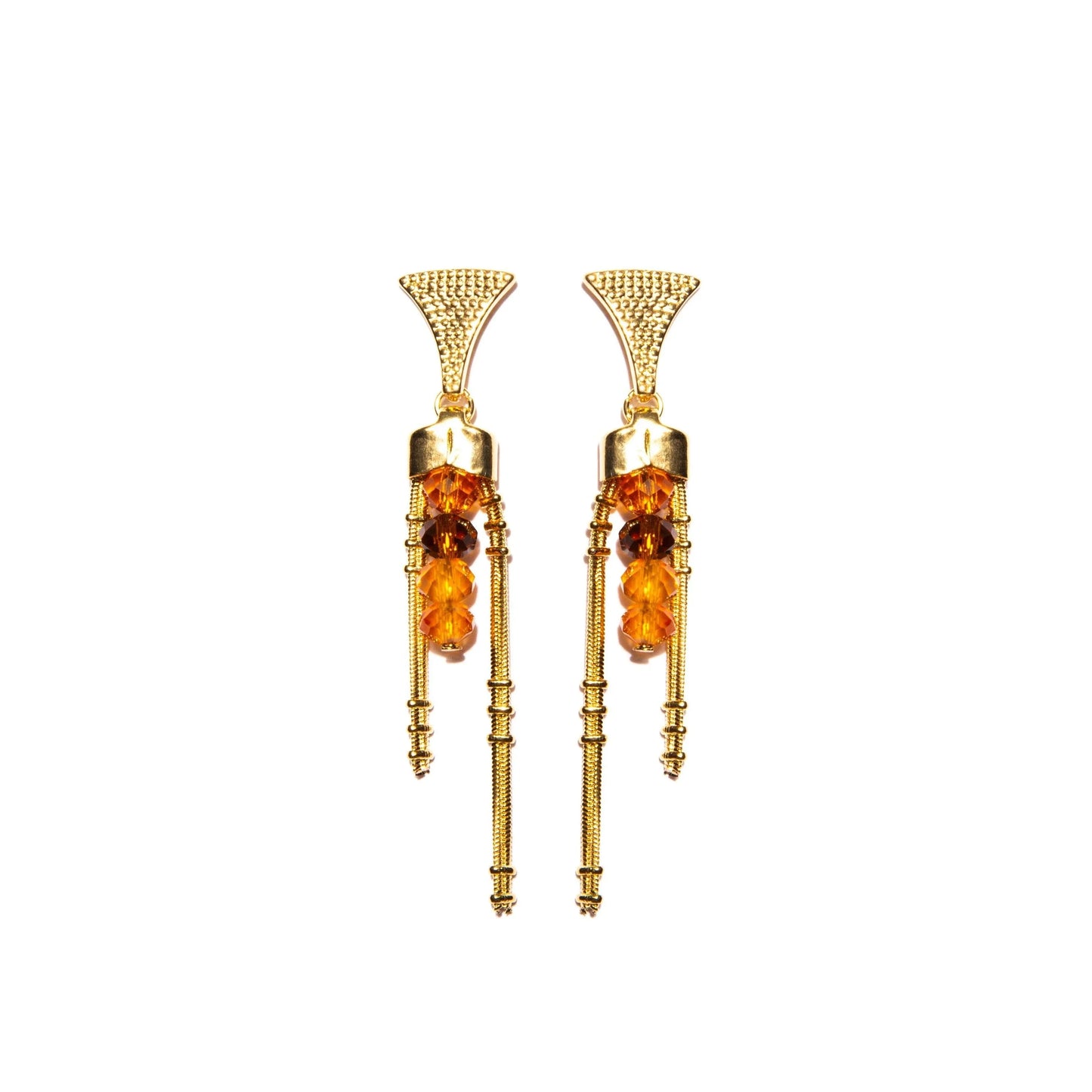 Mãos da Terra Long Drop Crystal Earrings - Lachesis London