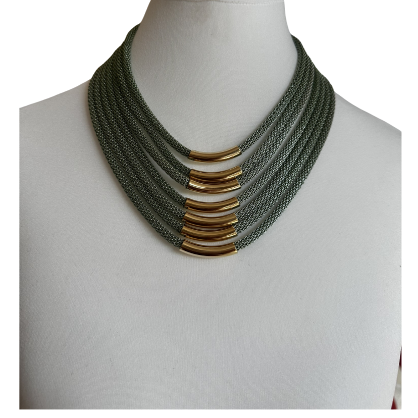 Mãos da Terra Mesh Aluminium Golden Necklace - Lachesis London