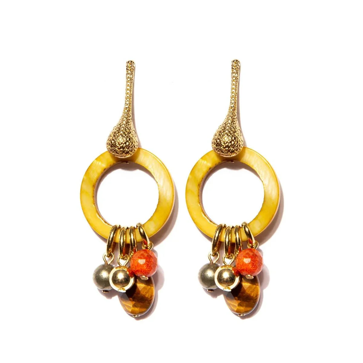 Mãos da Terra Mother of Pearl Hoop Earrings - Lachesis London