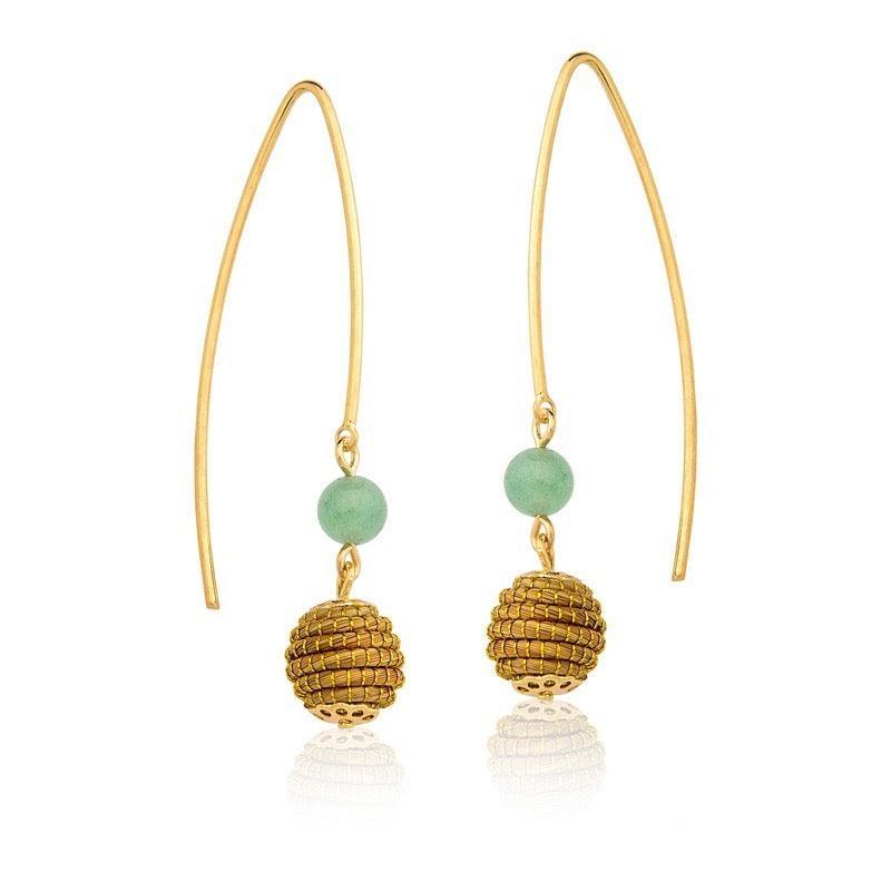 NEW - Golden Grass Hook Earrings - Lachesis London