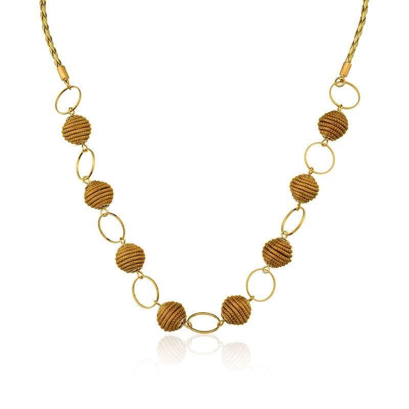 NEW - Golden Grass Mandala and Circles Necklace - Lachesis London