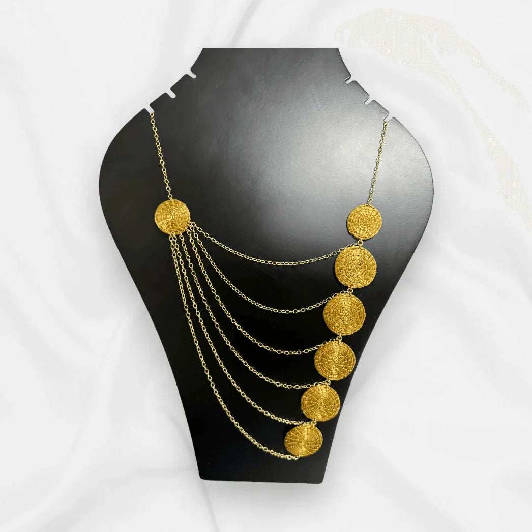 NEW - Golden Grass Seven Mandalas Necklace - Lachesis London