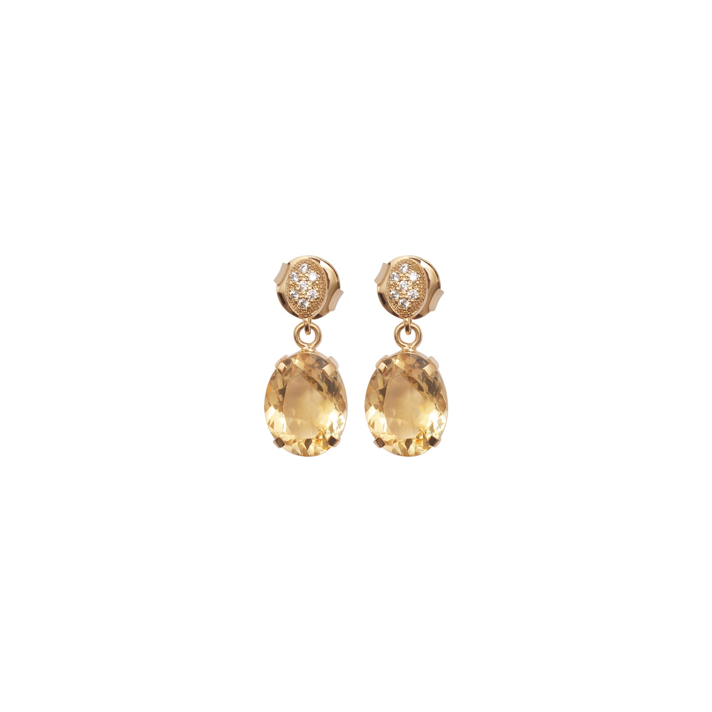 Lachesis Golden Citrine Drop Earrings