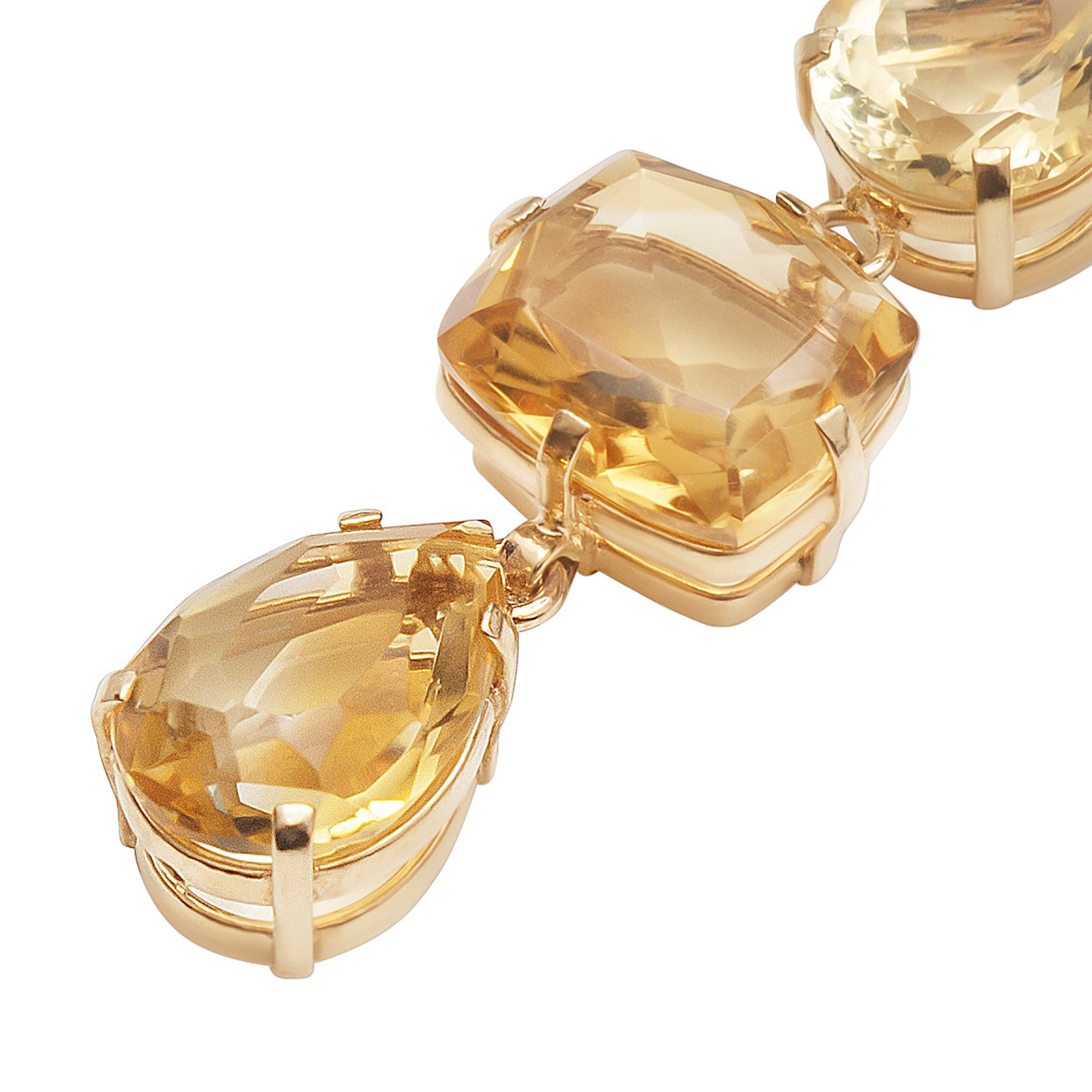 Lachesis Citrine Triad Gold Torque Necklace - Quattro