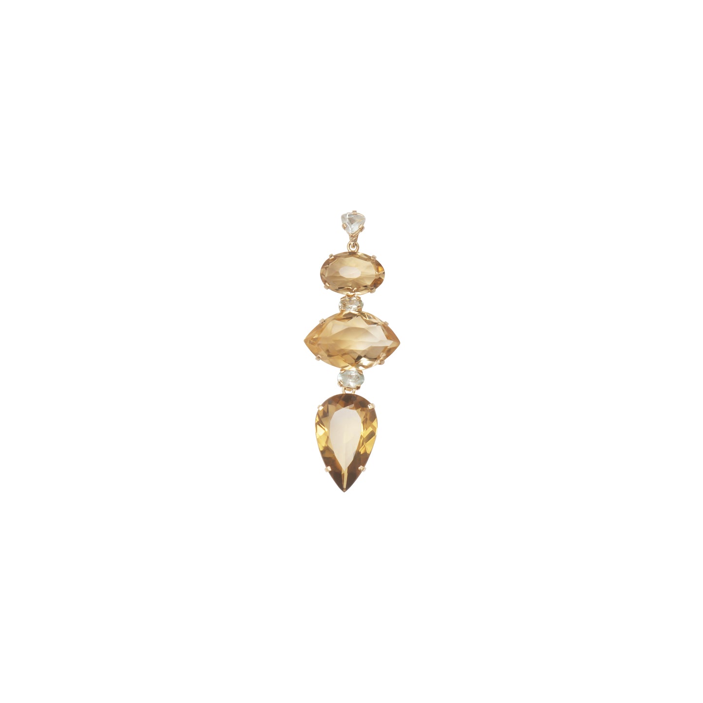 Lachesis Citrine Triad Gold Torque Necklace - Due