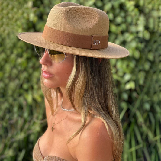 Malu Pires Brown Panama Safari Hat