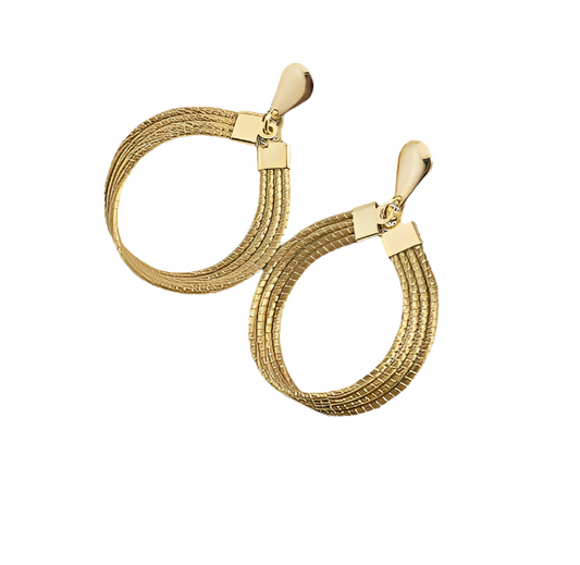 NEW - Golden Grass Oval Earrings