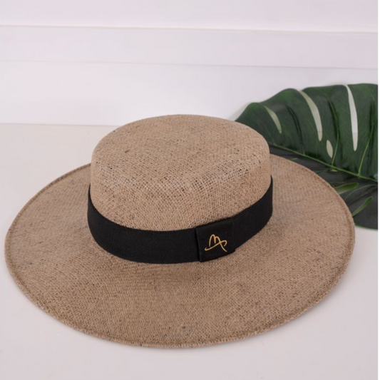 Lachesis by Malu Pires Boater Style Jute Hat - Large Brim