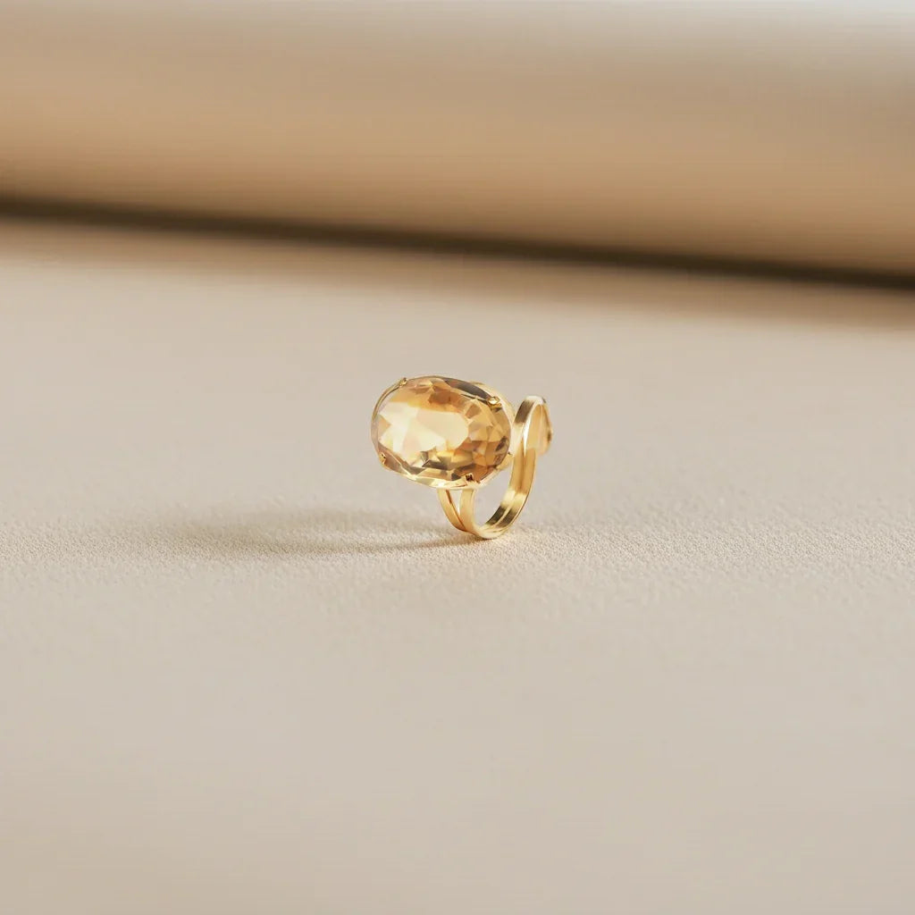 Lachesis Citrine Adjustable Gold Ring