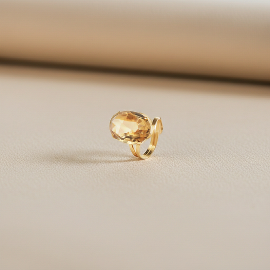 Lachesis Citrine Adjustable Gold Ring