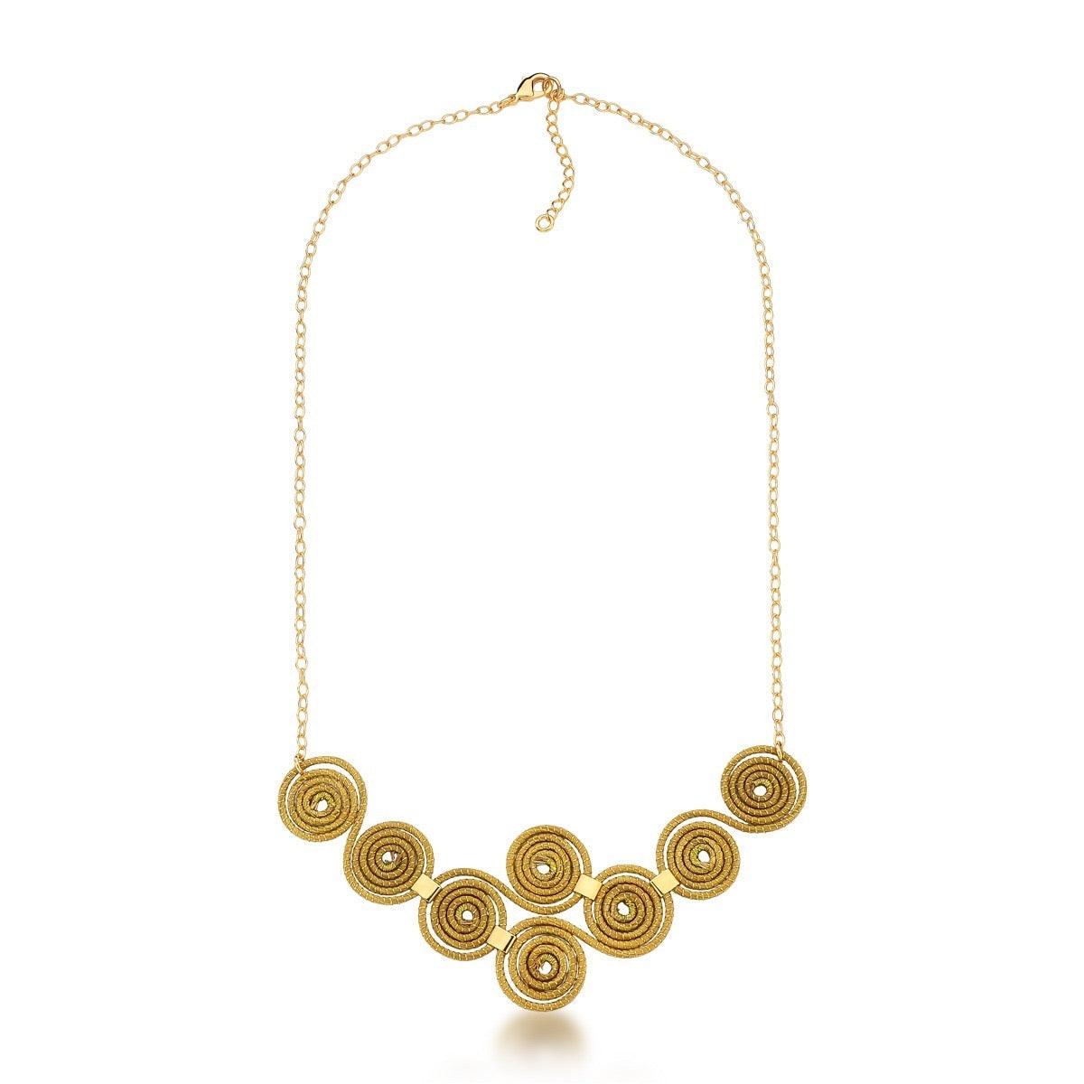 Golden Grass Single Row Zirconia Necklace - Lachesis London 