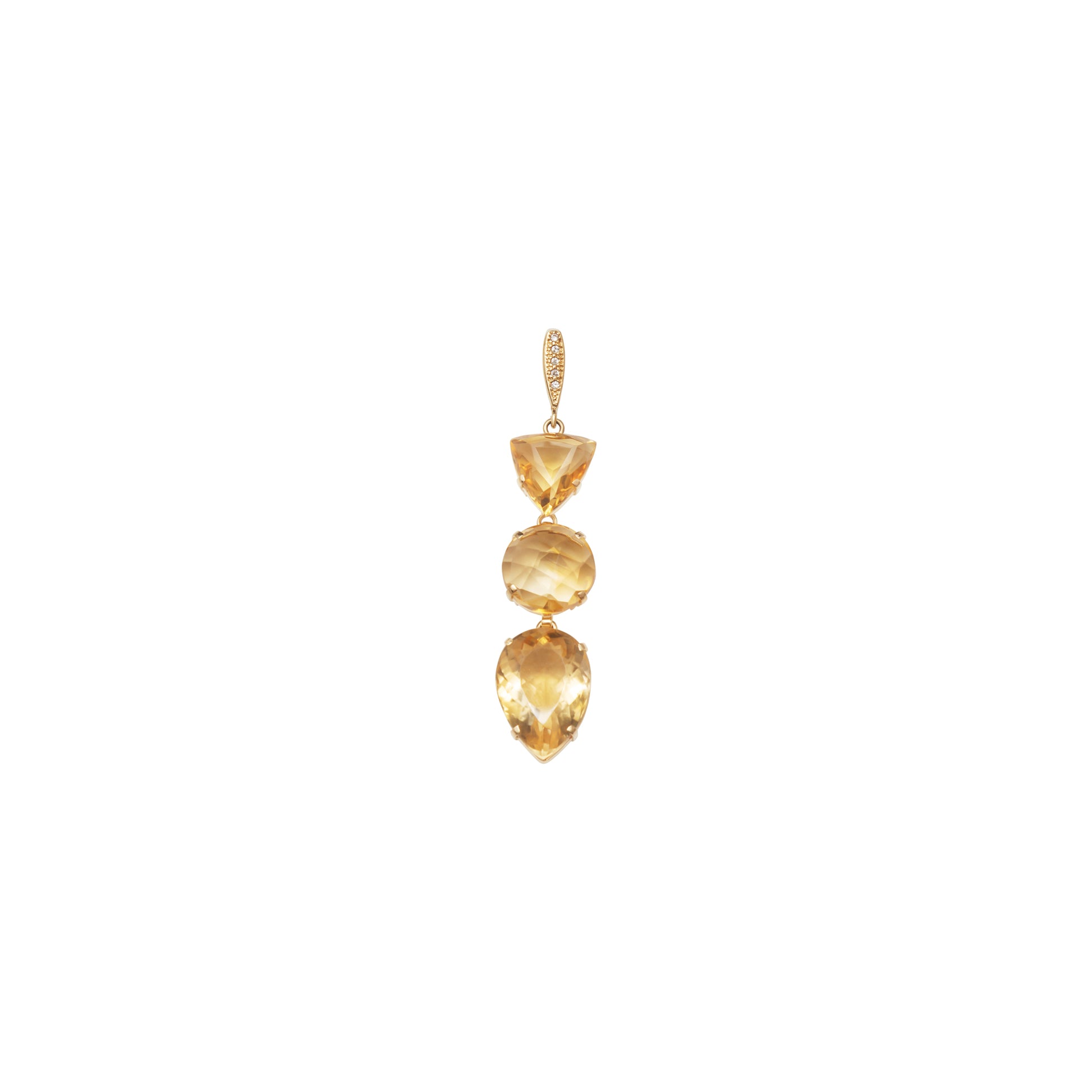 Lachesis Citrine Triad Gold Torque Necklace - Cinque - Lachesis London 