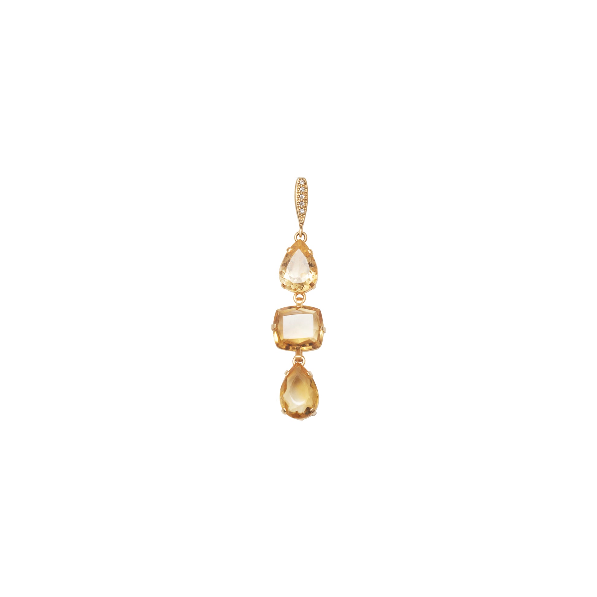 Lachesis Citrine Triad Gold Torque Necklace - Quattro - Lachesis London 