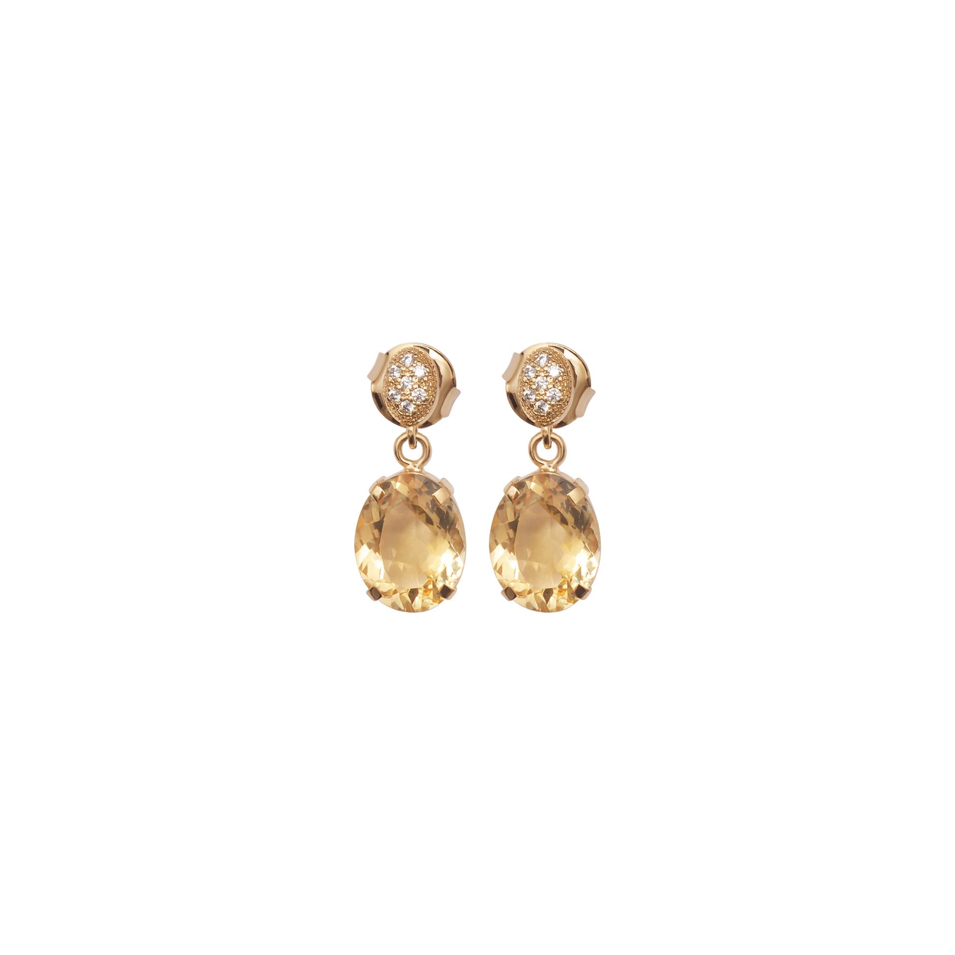 Lachesis Golden Citrine Drop Earrings - Lachesis London 