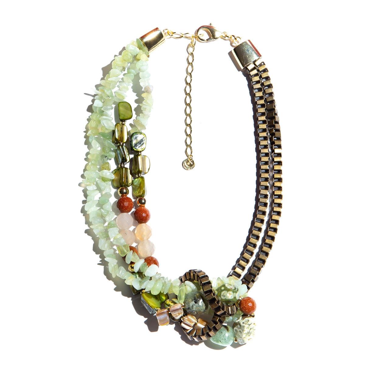 Mãos da Terra Green Crystal and Agate Necklace - Lachesis London 