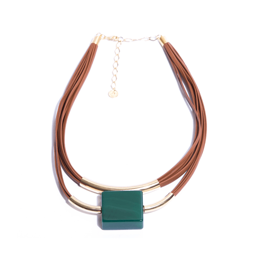 Mãos da Terra Green Squared Necklace - Lachesis London 