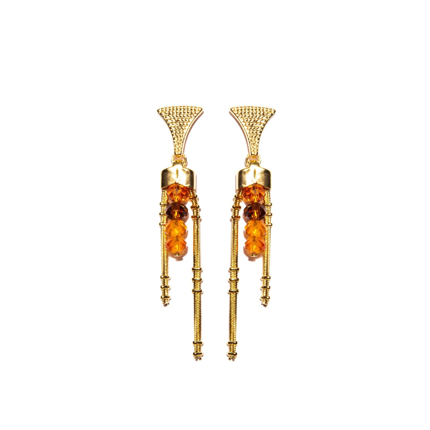 Mãos da Terra Long Drop Crystal Earrings - Lachesis London 