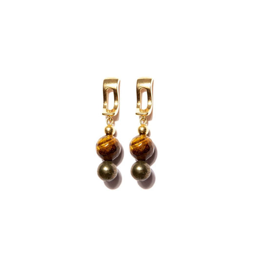 Mãos da Terra Tiger's Eye Earrings - Lachesis London 