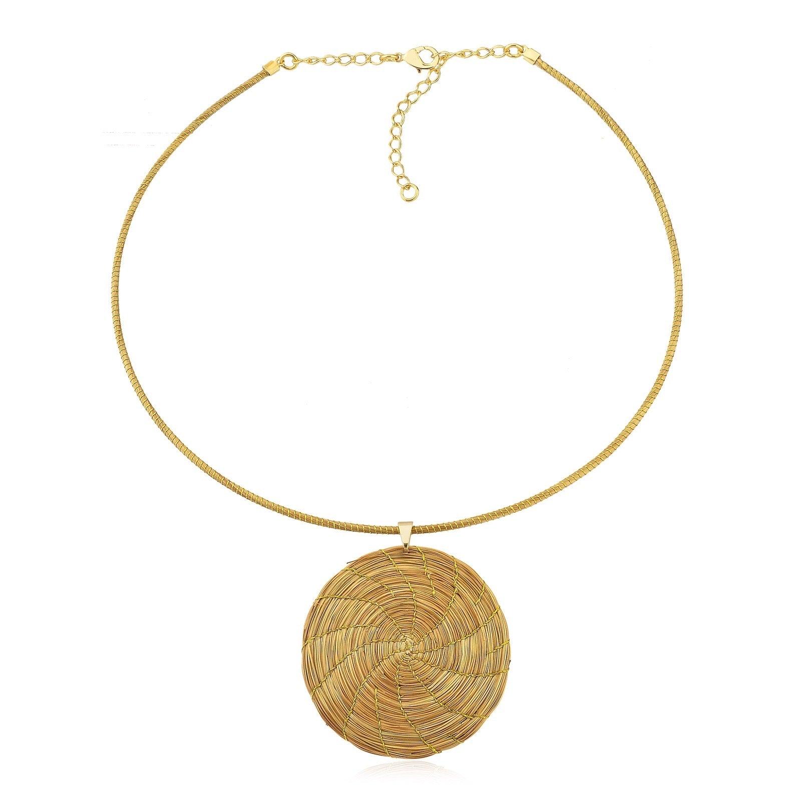 NEW - Golden Grass Single Mandala Necklace - Lachesis London 