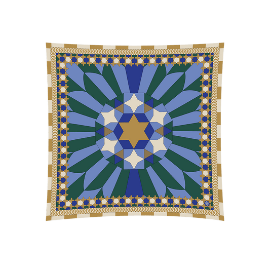 Pherahs Silk Twill Blue Scarf - Lachesis London 