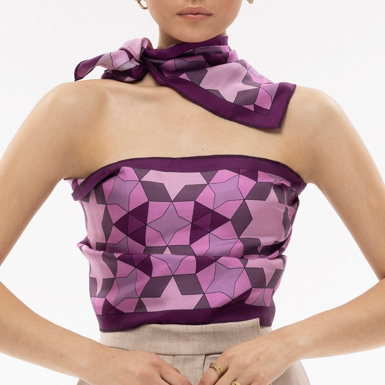 Pherahs Silk Twill Lavender Scarf - Lachesis London 